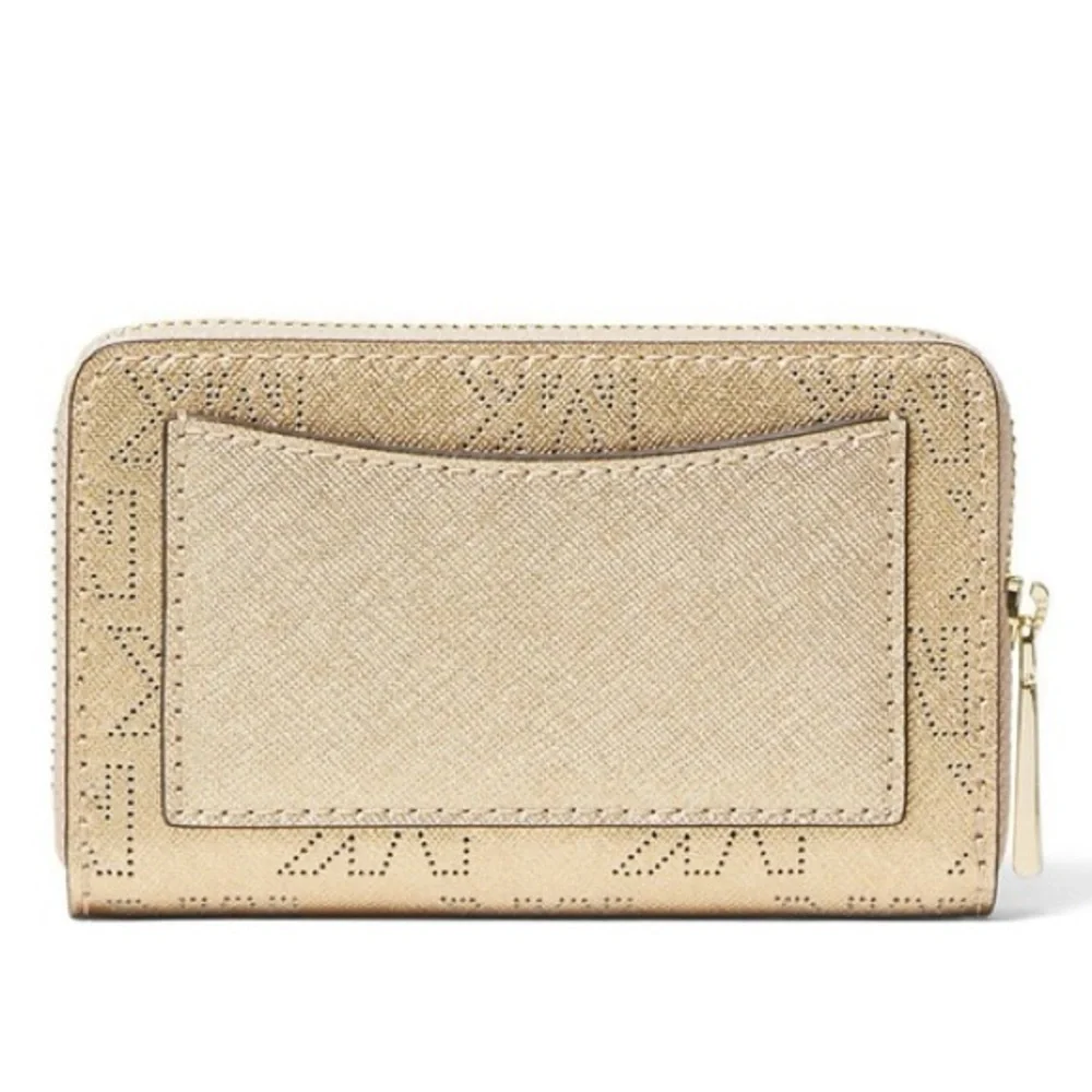 Michael Kors NIB Jet set Gold metallic Wallet with signature logo - Picture 3 of 9